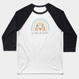 Retro rainbow love and light-positive vibe Baseball T-Shirt